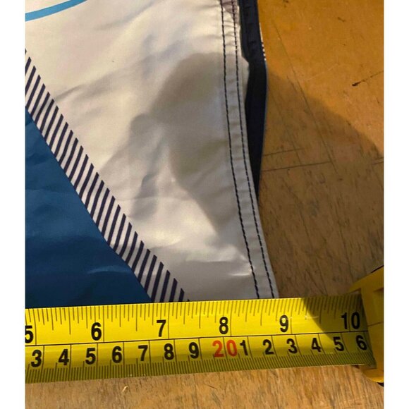 Quiksilver Board Shorts Mens 36 9" Beach Swim Trunks Blue Striped Side Pocket - Picture 10 of 10